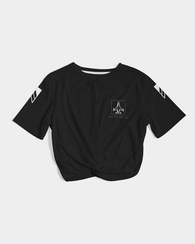All The Way Up Women's Twist-Front Cropped Tee