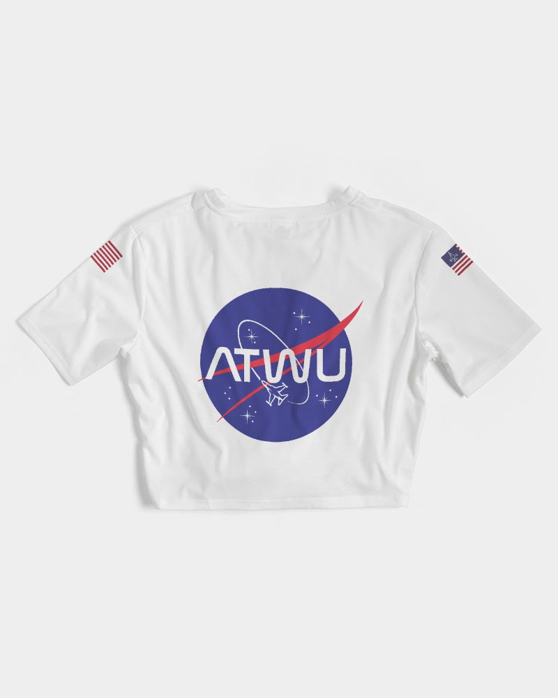 ALL THE WAY UP SPACE Women's Twist-Front Cropped Tee