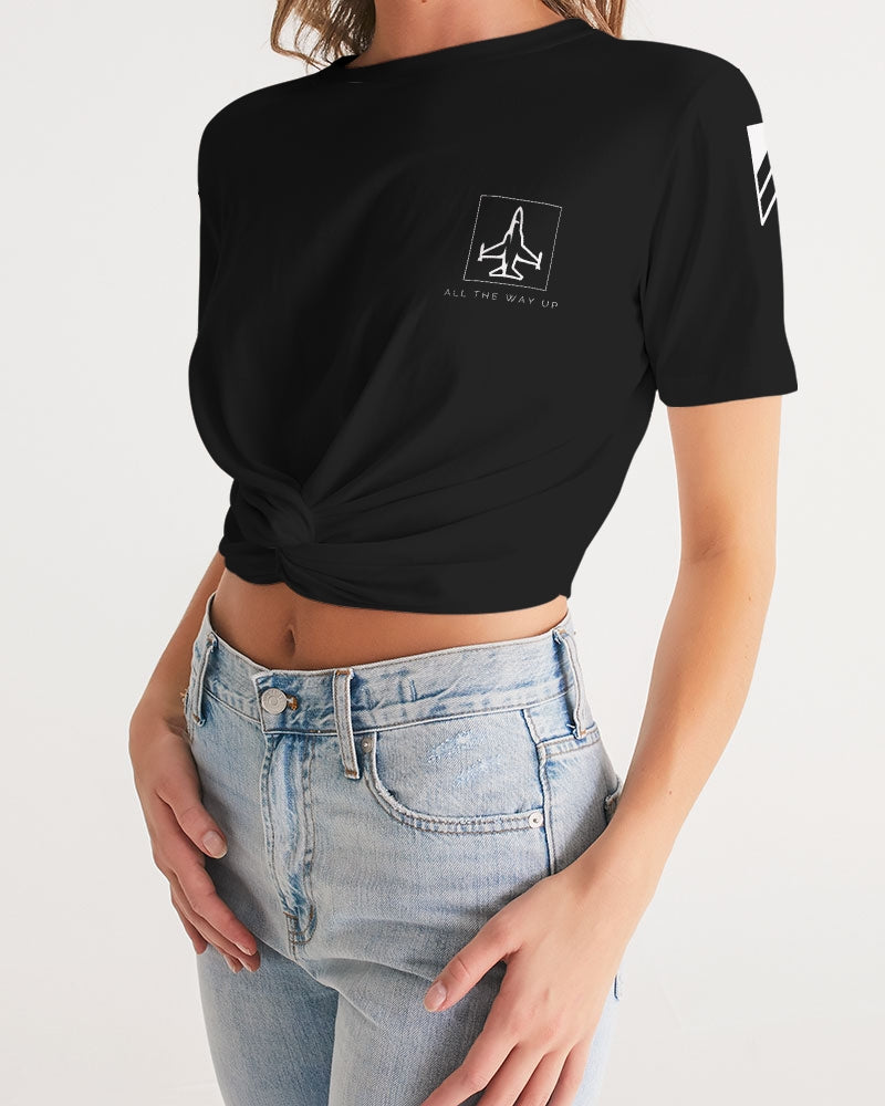 All The Way Up Women's Twist-Front Cropped Tee
