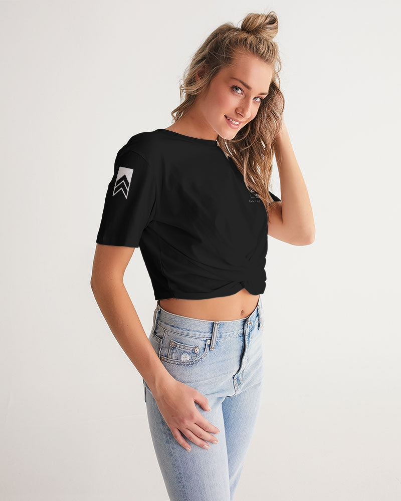 All The Way Up Women's Twist-Front Cropped Tee
