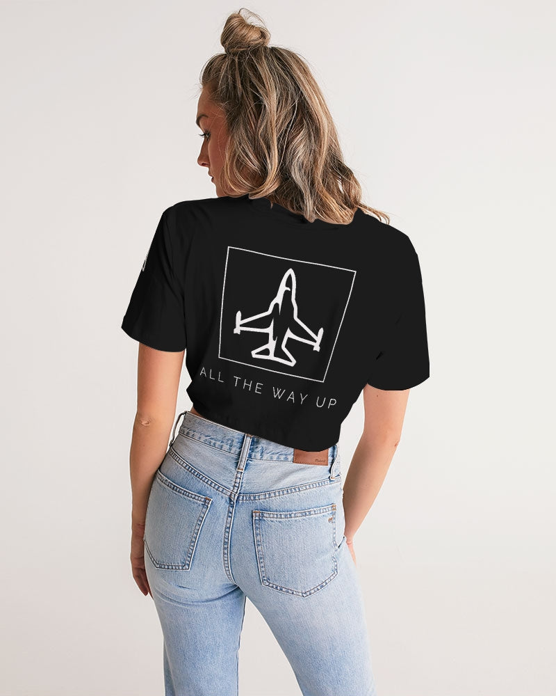 All The Way Up Women's Twist-Front Cropped Tee