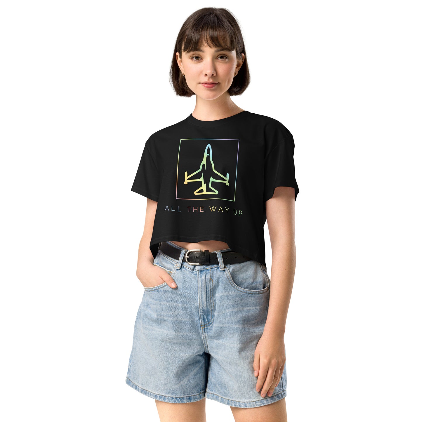 All The Way Up Rainbow Crop Top