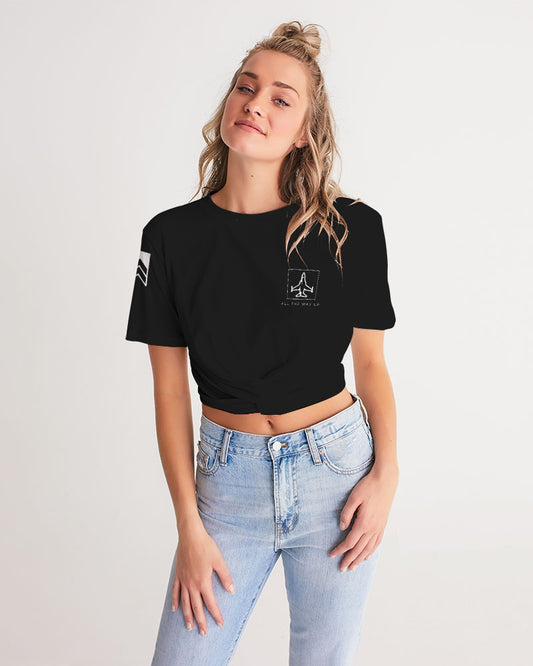 All The Way Up Women's Twist-Front Cropped Tee