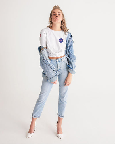 ALL THE WAY UP SPACE Women's Twist-Front Cropped Tee
