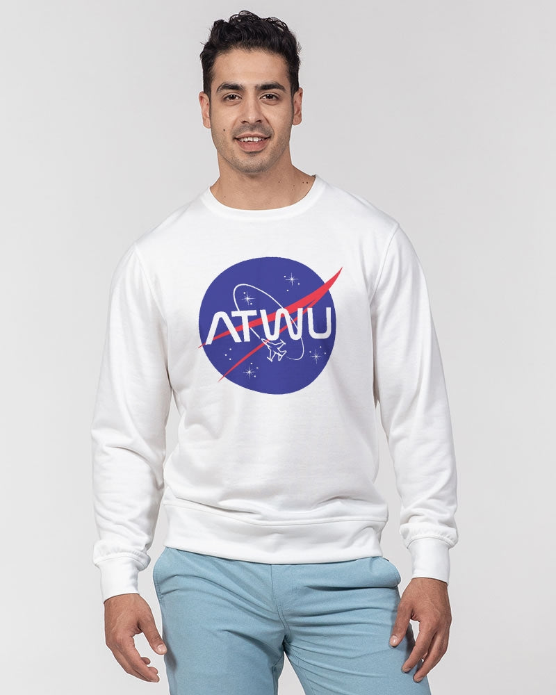 ALL THE WAY UP SPACE Men's Classic French Terry Crewneck Pullover