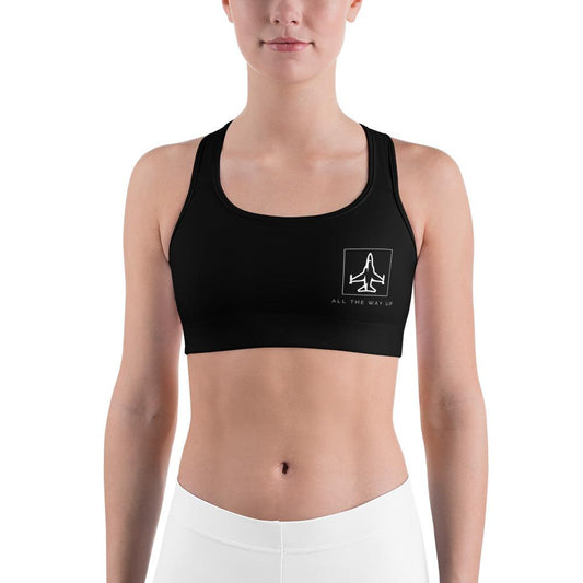 All The Way Up Black Sports bra