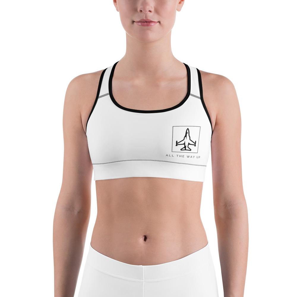 All The Way Up White Sports Bra