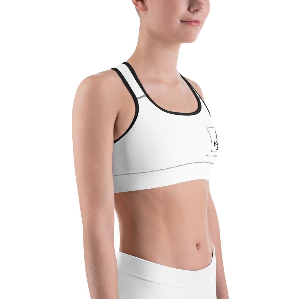 All The Way Up White Sports Bra